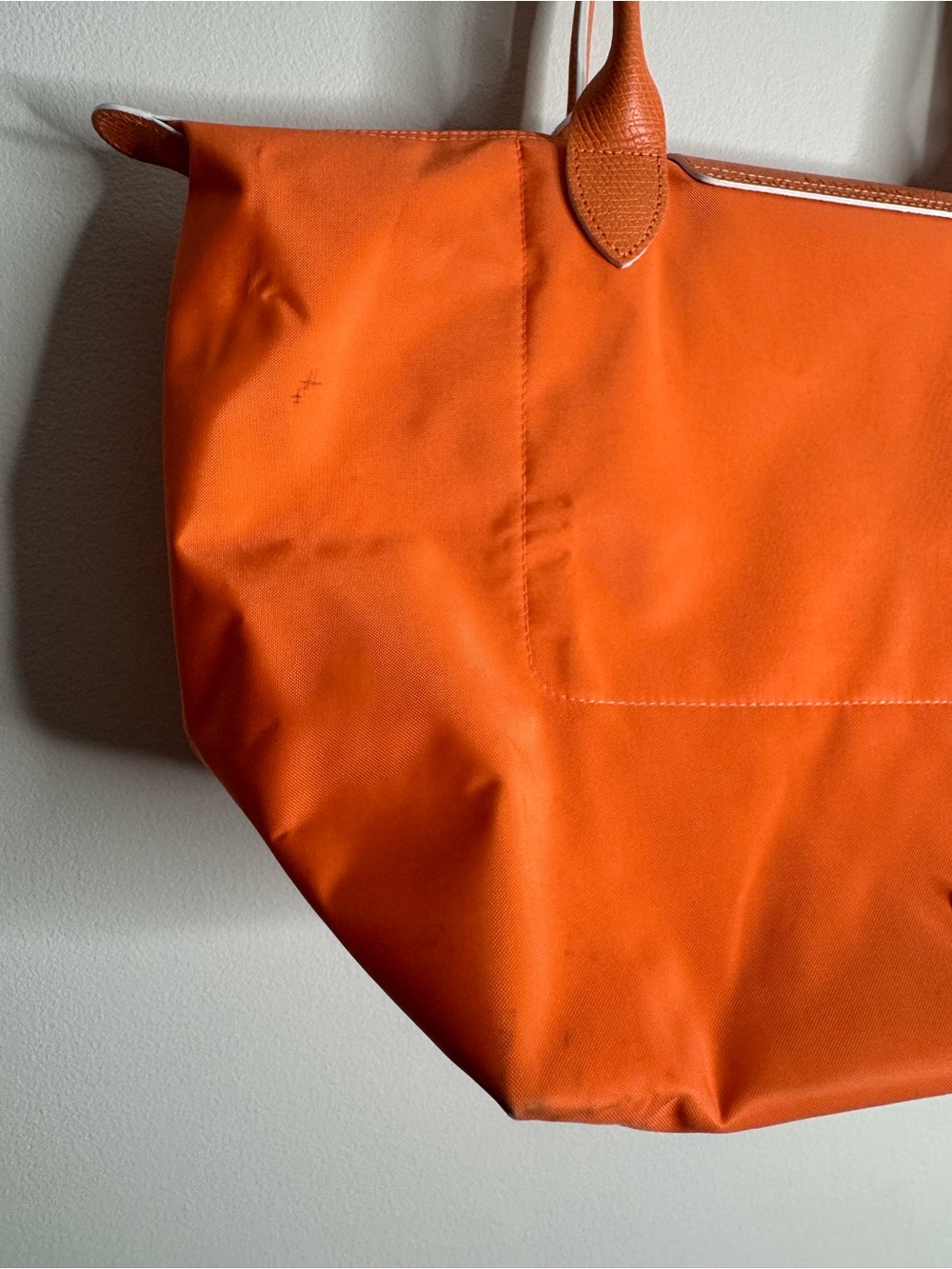 Longchamp Le Pliage Original Large Shoulder Tote Bag Orange Recycled Canvas - Picture 8 of 13